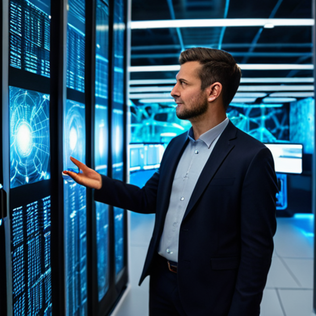 A diverse group of tech professionals, fully clothed in modern, modest business attire, collaborating in a sleek, futuristic data center. Holographic projections display complex cloud architecture, intricate data streams, and advanced AI algorithms, symbolizing digital transformation. The scene is captured with professional photography, featuring sharp focus, vibrant colors, and cinematic lighting, highlighting innovation and interconnectedness. safe for work, appropriate content, fully clothed, professional dress, perfect anatomy, correct proportions, natural pose, well-formed hands, proper finger count, natural body proportions.